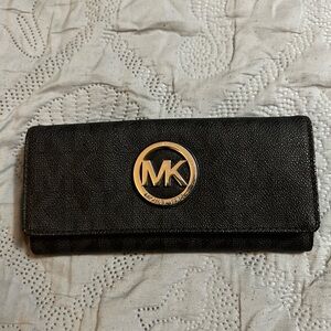 Michael Kors Black Wallet with Gold Logo